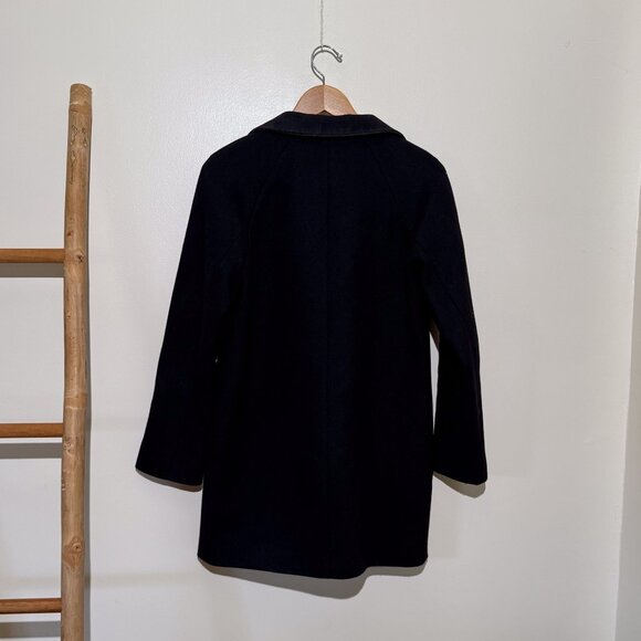 J. Crew Vintage Green tag Wool Blend Long City Coat in Black Size 2 - Picture 5 of 7